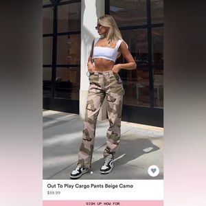 white fox cargo pants